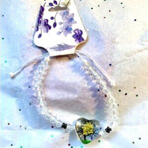 New. White Hand crafted Love and Gratitude Artisan bracelet from Oaxaca Mexico.
